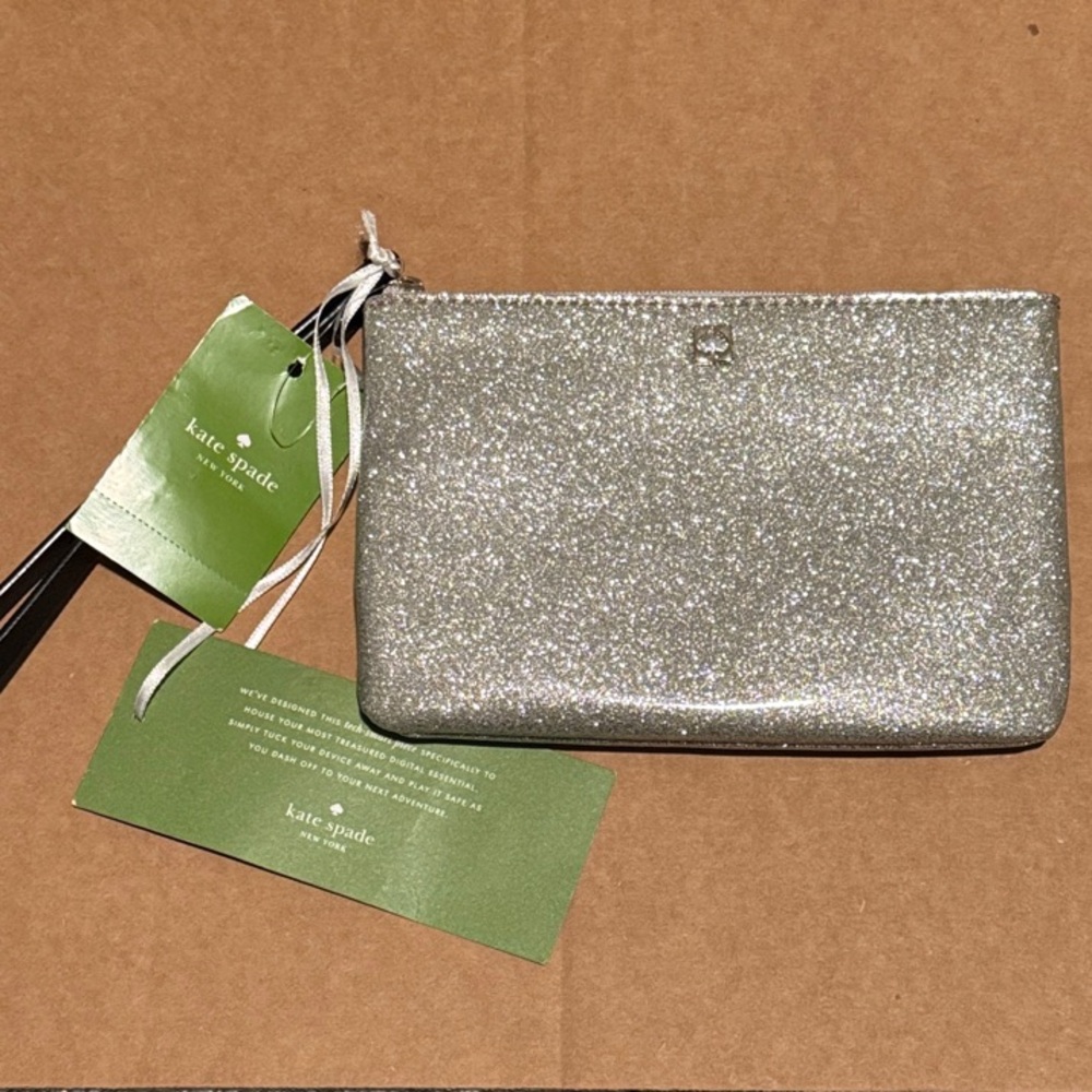 Kate Spade Shimmering Silver Pouch